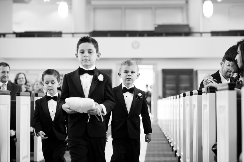 little boys during processional