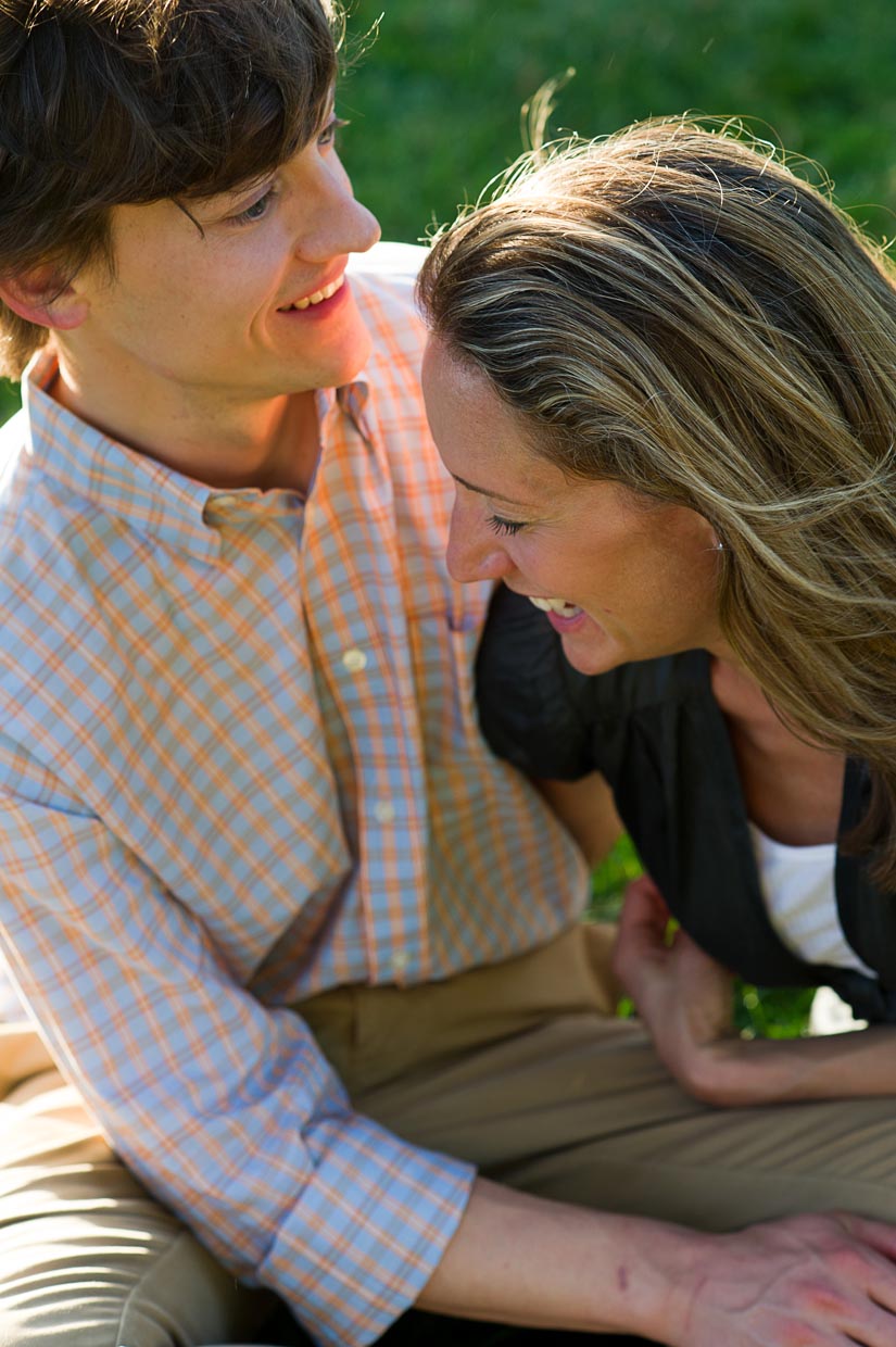 laughing engagement session photo