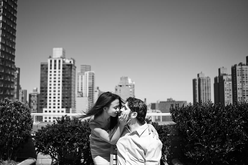 engagement session on new york rooftop
