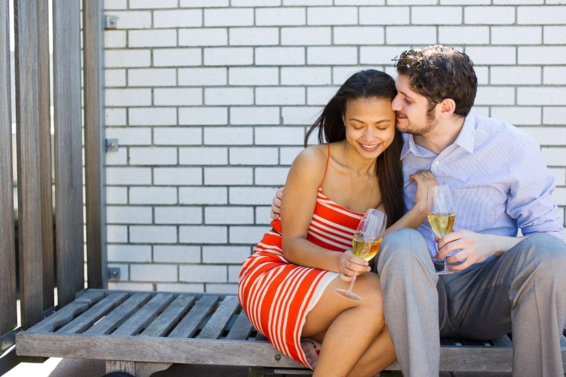 adorable couple on new york city rooftop