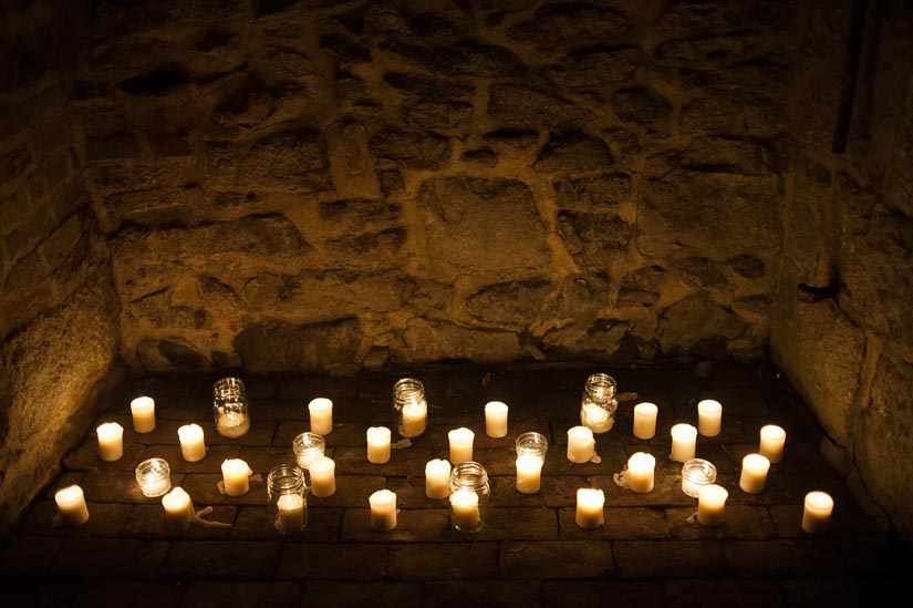 candle decor at the patapsco female institute