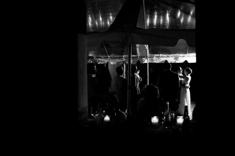 bride and groom dancing during the wedding reception