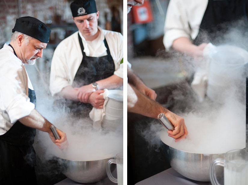 icecream making at corradetti glassblowing studio