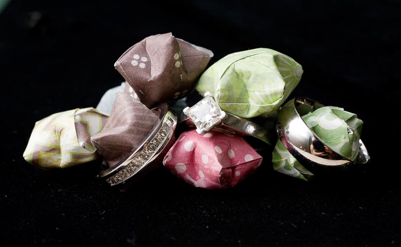 macro ring shot with origami stars
