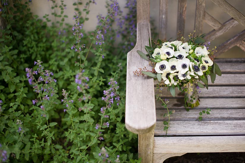 wedding bouquet with anenomes