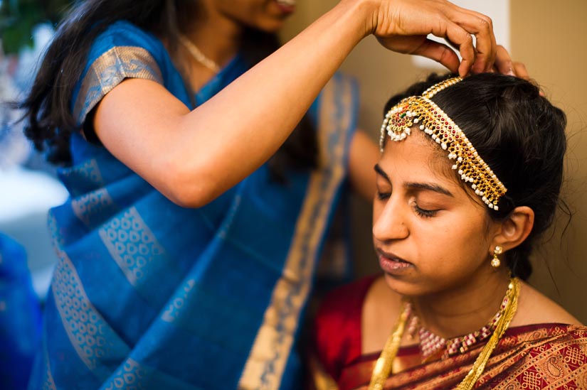 indian bride getting ready