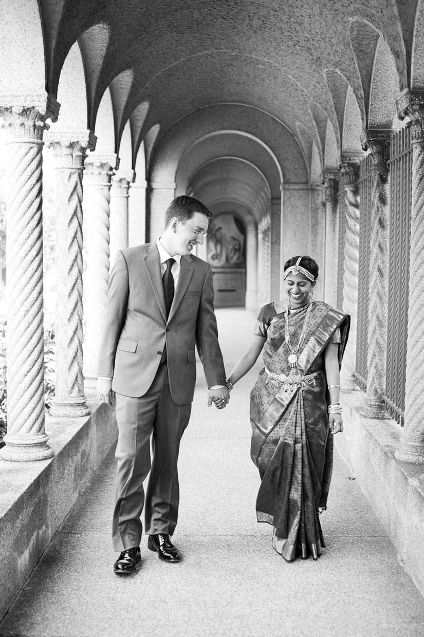 bride and groom portraits at franciscan monastery