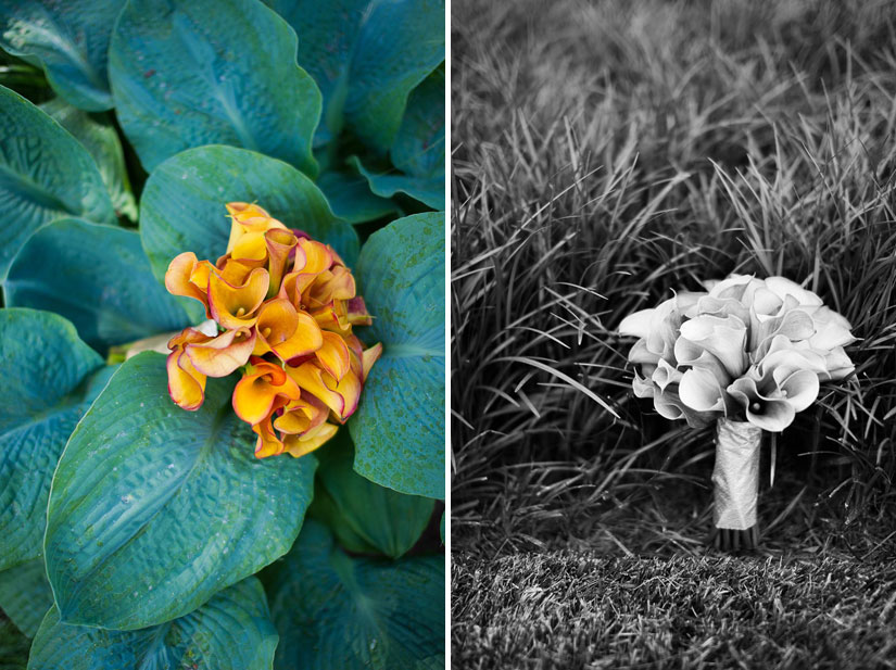 wedding bouquet with orange lilies