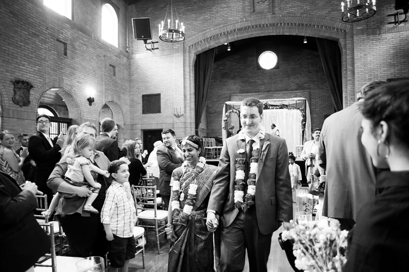 bride and groom recessional at st. francis hall