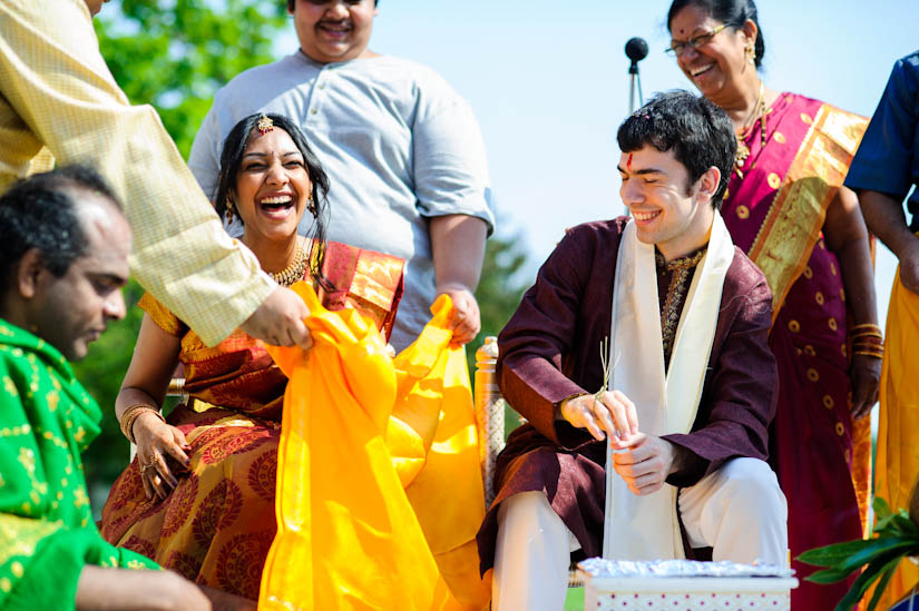 laughing at the indian wedding ceremony