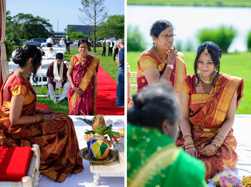 mother of bride during the indian wedding ceremony