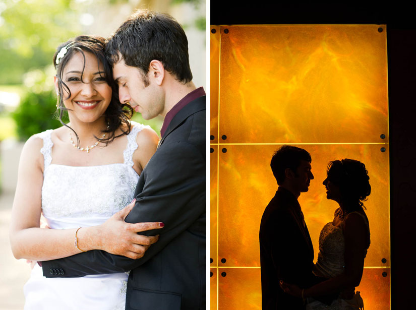 bride and groom portraits at dulles airport marriott