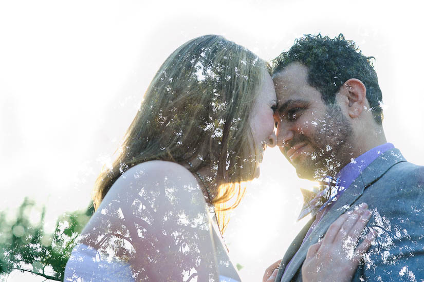 engagement photography double exposure