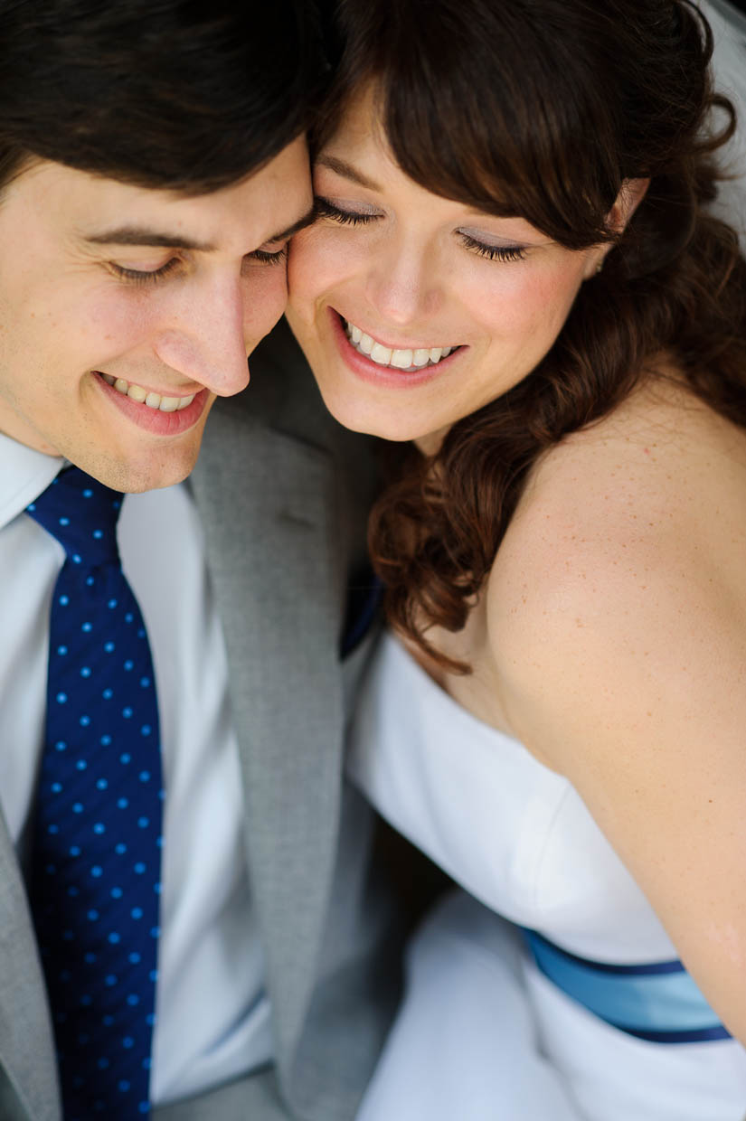 adorable couple in backyard wedding