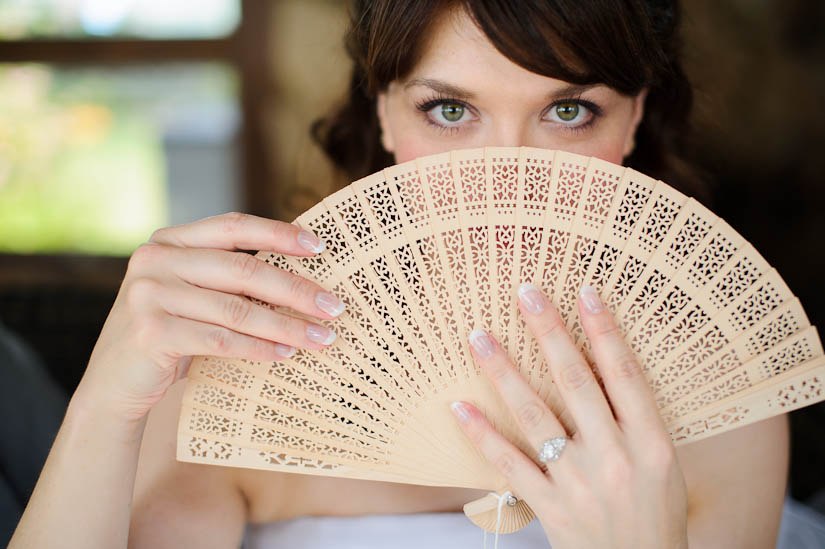 bridal portrait with chinese fan