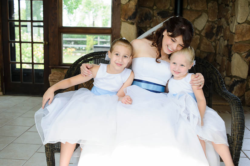 bride with the flower girls