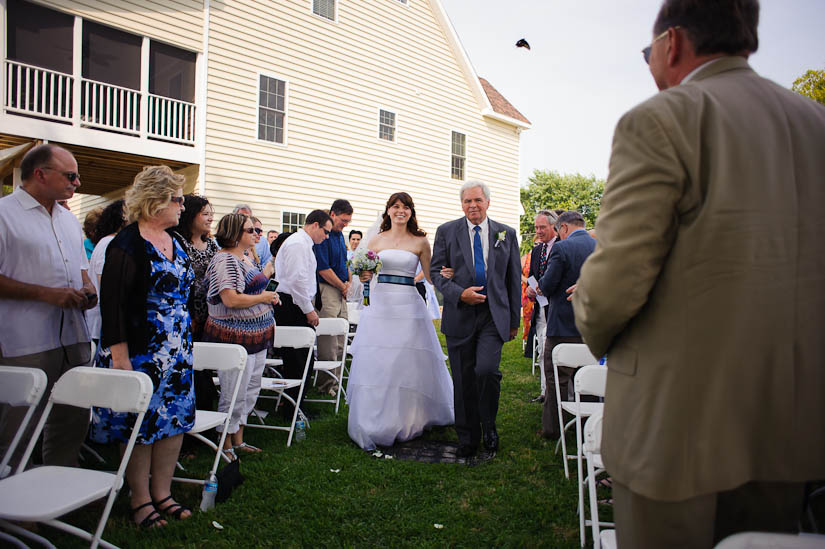 butterfly at a backyard wedding