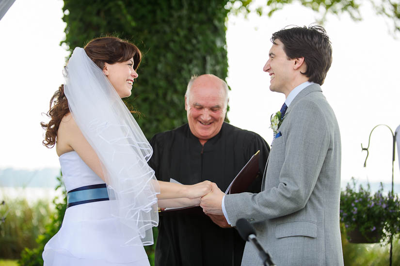 wedding ceremony in family's backyard