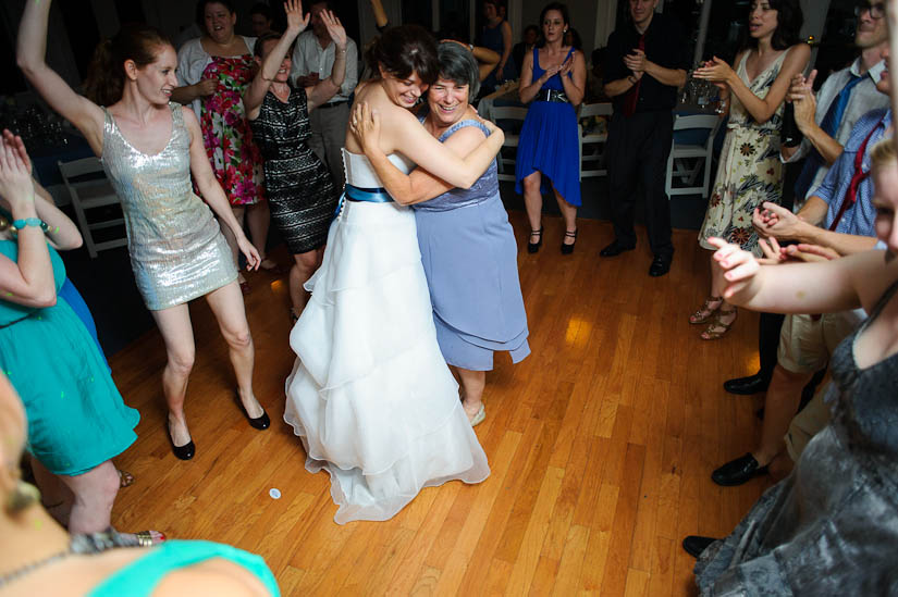 bride and her mother at the wedding reception