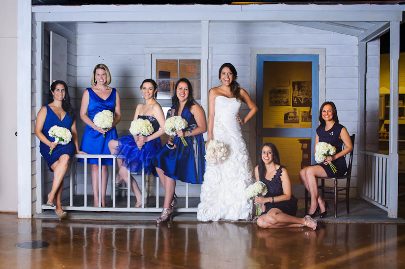 bride and bridesmaids at levine museum of the new south
