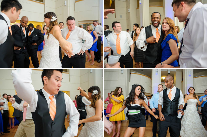 dancing at wedding reception in levine museum of the new south