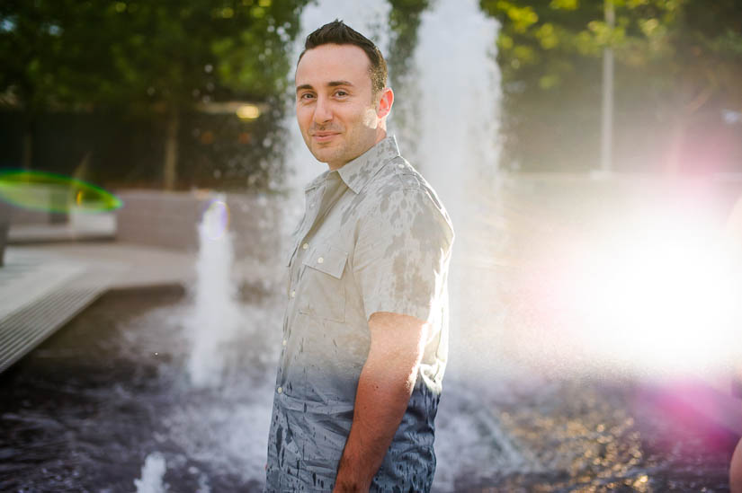 engagement session in a fountain