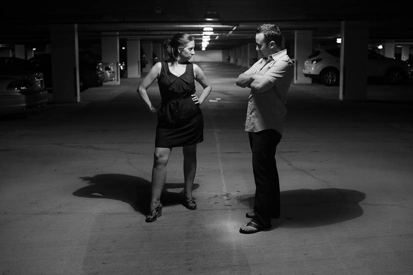 parking garage engagement shoot