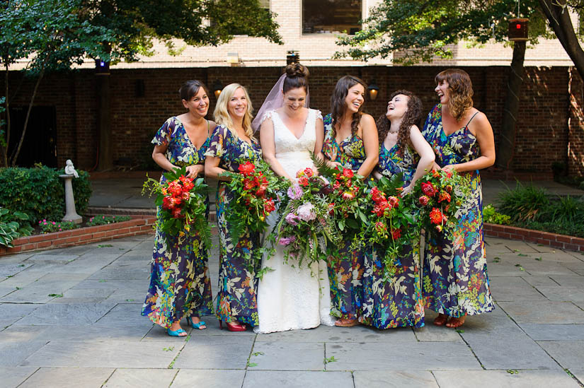 bride and bridesmaids at arts club of washington