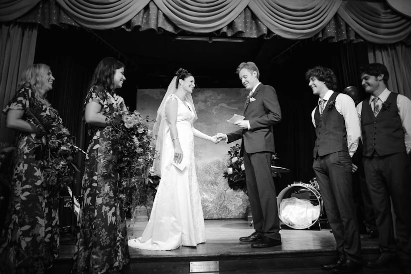 arts club of washington wedding ceremony on the stage