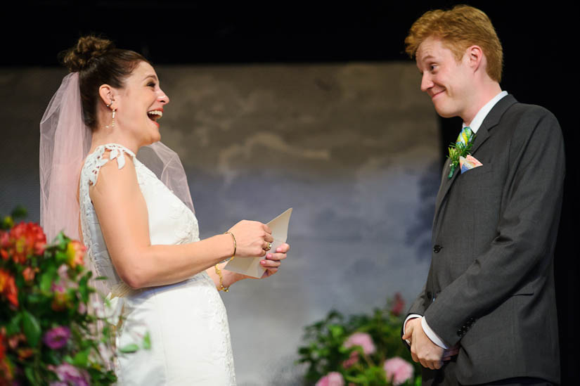 laughing during wedding vows at arts club of washington