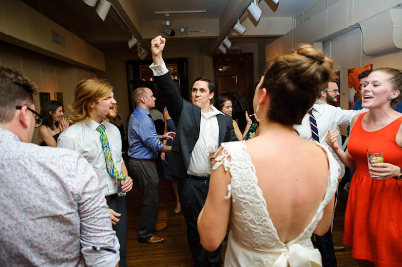 guests getting down at arts club of washington wedding