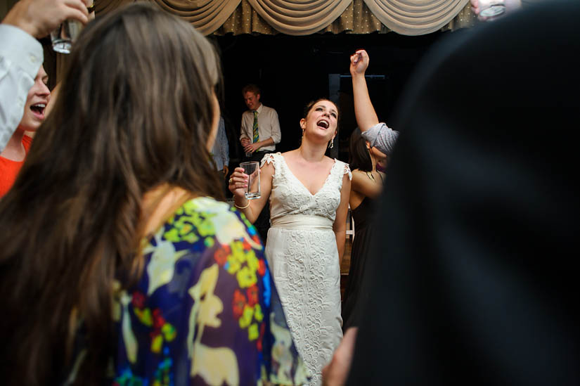 bride singing during arts club of washington wedding reception