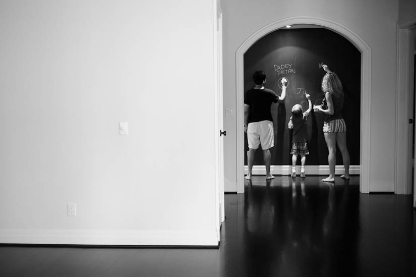 chalk wall - family drawing