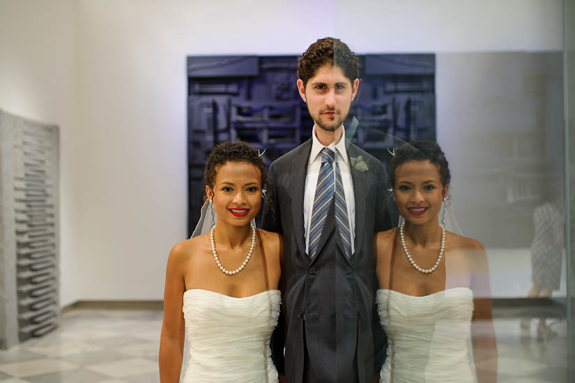 funky modern art wedding portraits