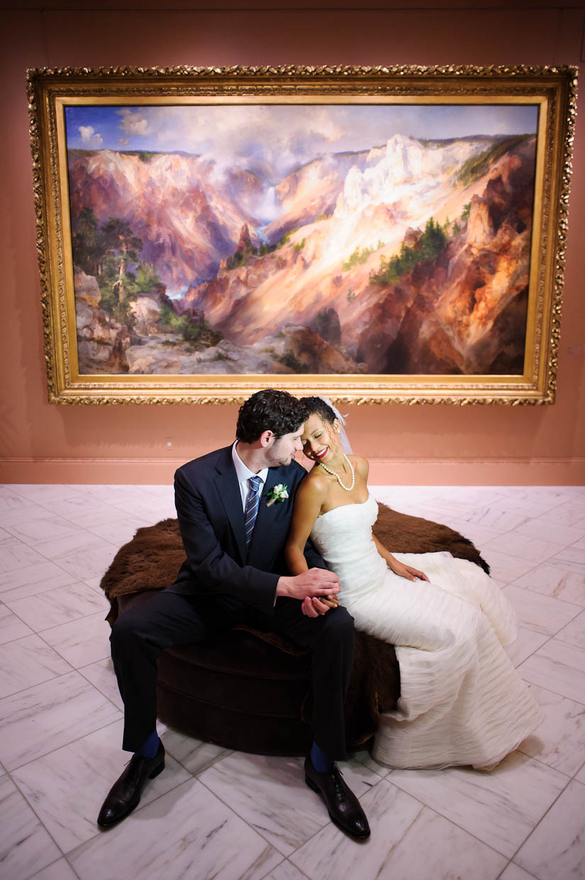 bride and groom portraits at the national portrait gallery