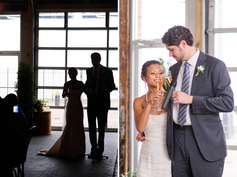 wedding toasts at longview gallery in washington, dc