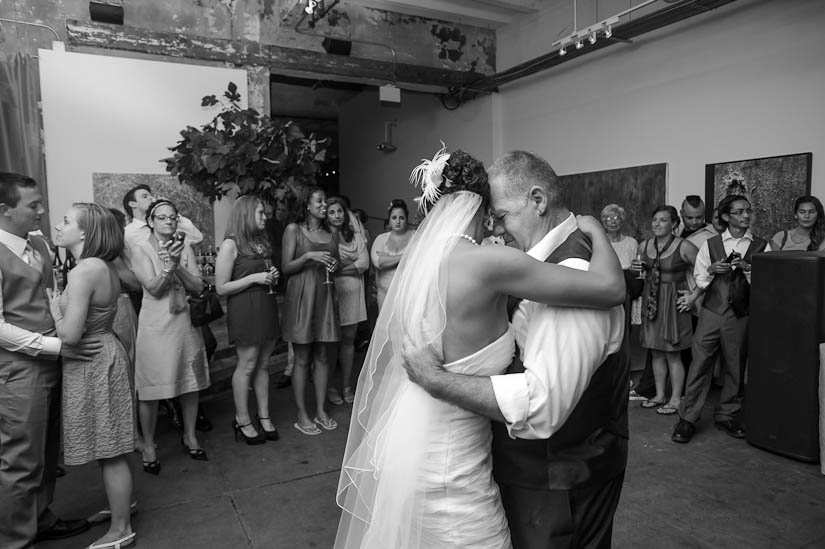 dancing with her stepfather at the longview gallery wedding