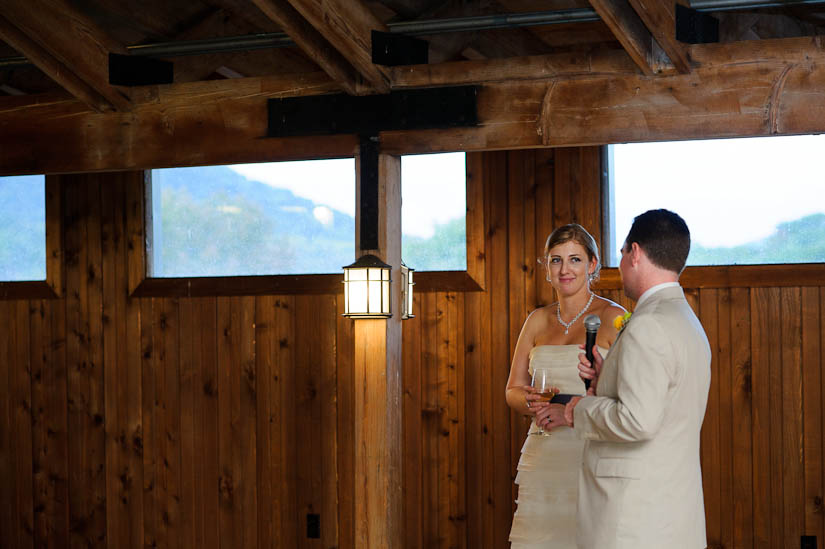 bride and groom speech at marriott ranch wedding