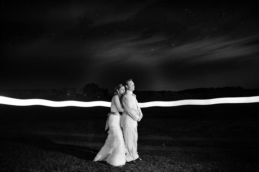 long exposure light painting photography at marriott ranch wedding