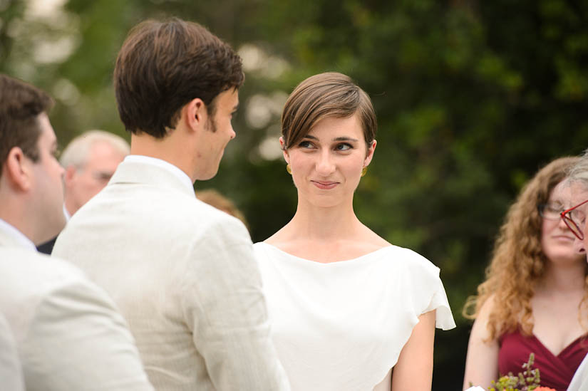 bride and groom during wedding ceremony at woodlawn manor