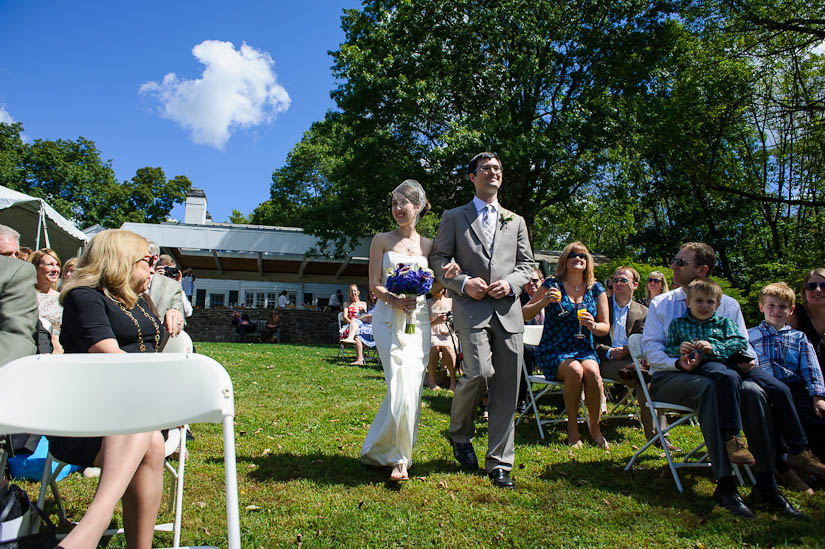 wedding ceremony at mountain lakes house