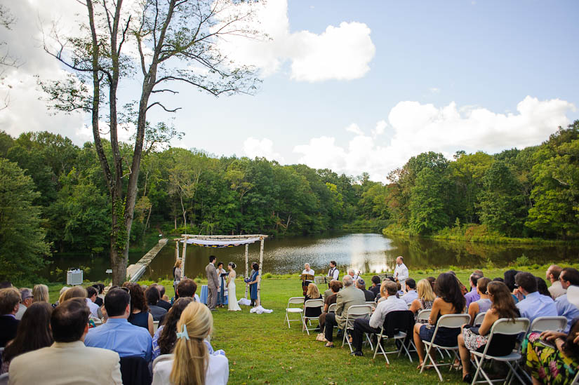 beautiful wedding overlooking a lake in princeton, nj