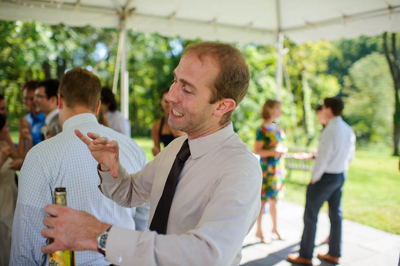 running away from bees at mountain lakes house wedding