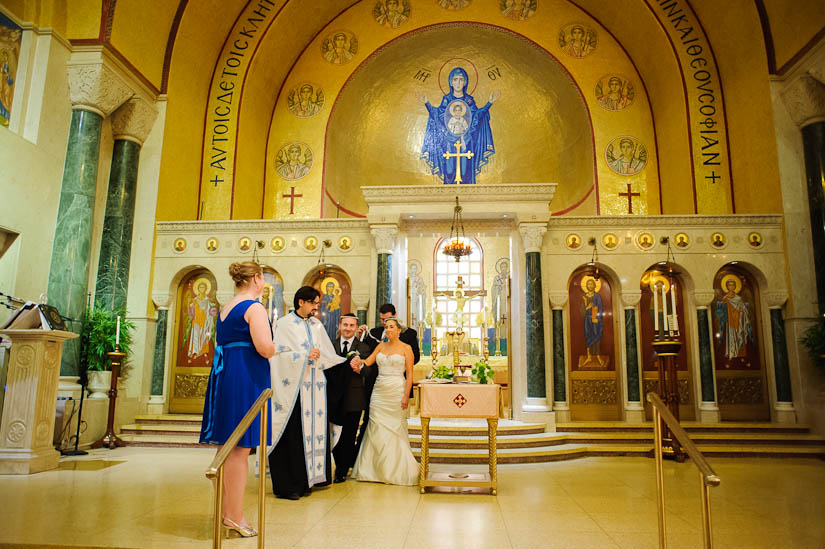 walking around the table at saint sophia greek orthodox church