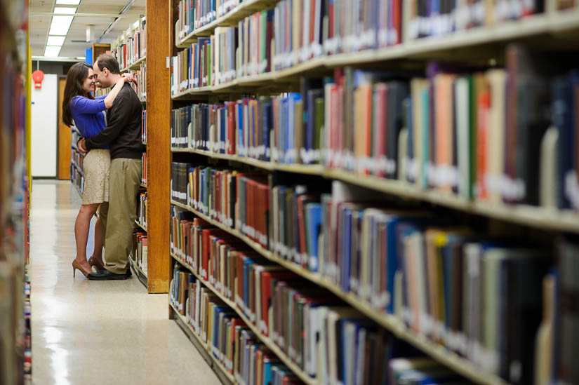 engagement photos in george washington university library