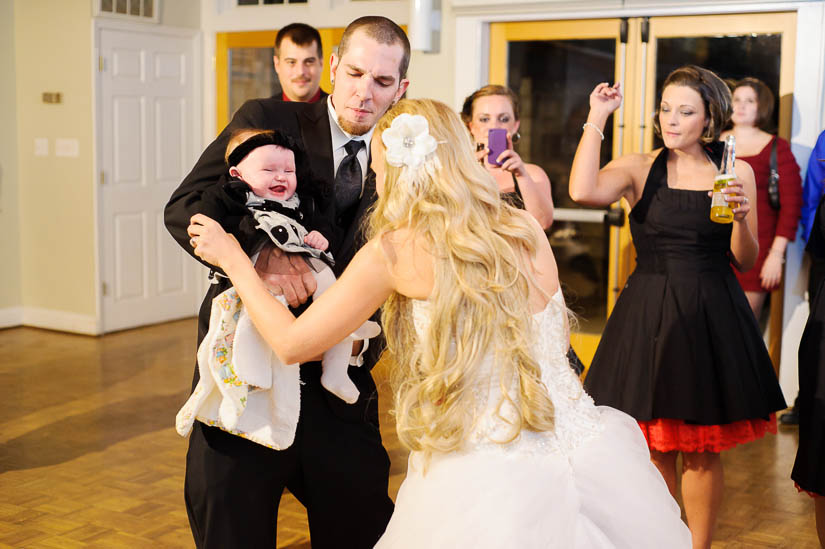 dancing with the baby at the wedding