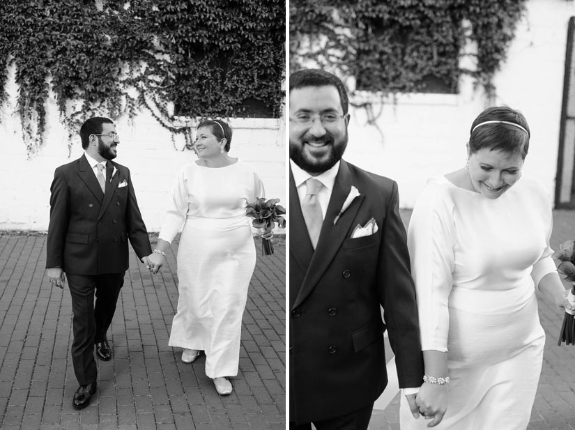 wedding portraits in alley behind longview gallery