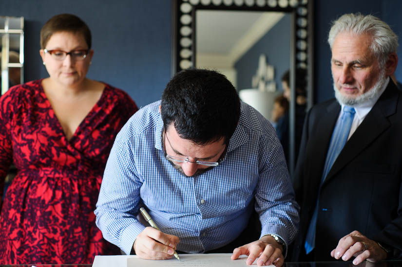 signing the ketubah in washington, dc