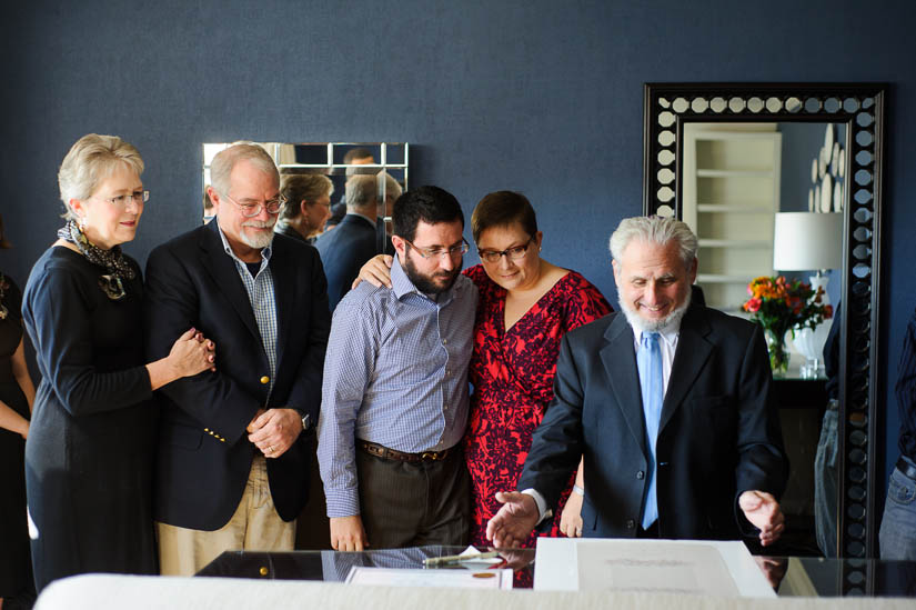 rabbi at the ketubah signing