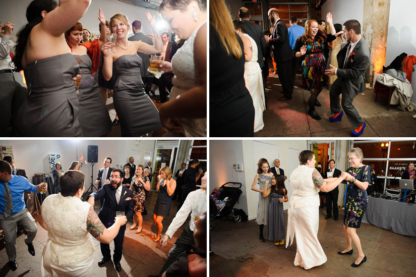 dance party at longview gallery wedding reception